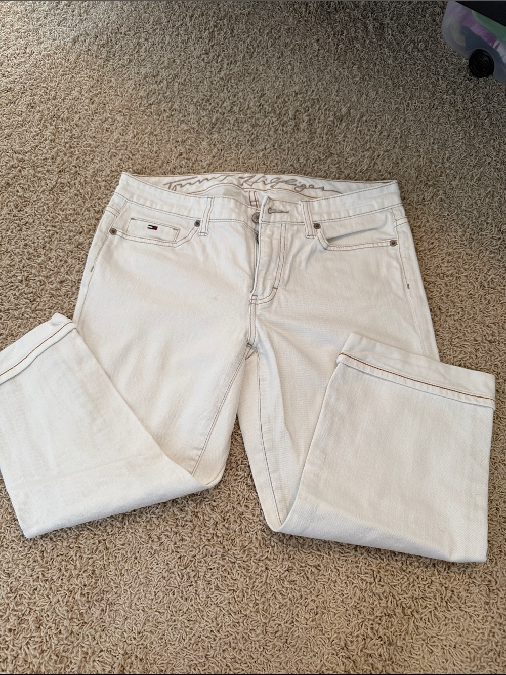Tommy Hilfiger Off-White Straight Leg Women's Jeans